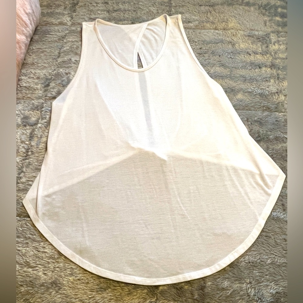 White Open Tie Back Yoga Shirt